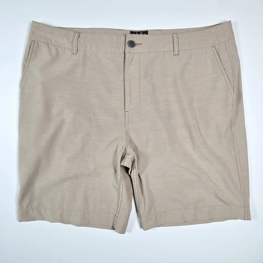 Faherty ALL DAY Shorts Mens 36 Tan Hybrid Stretch Pockets Performance Golf